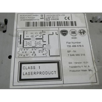 AUTORADIO - LANCIA DELTA - ANNO 2008 - 2014 - BLAUPUNKT - COD 7648366316